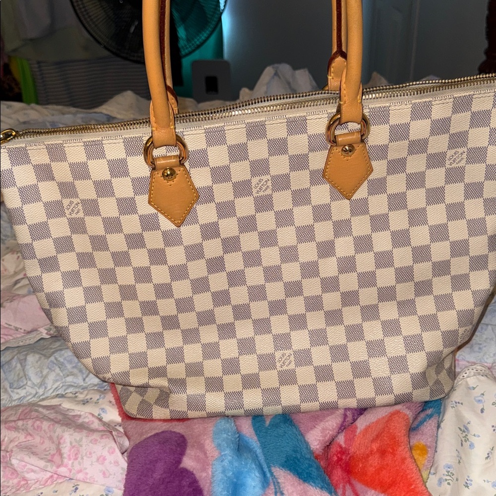 AUTHENTIC Louis Vuitton Damier Azur Saleya MM
